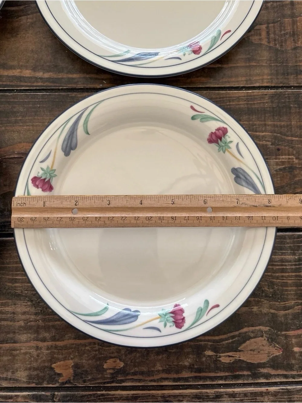 Lenox Chinastone Poppies On Blue Salad Plates Set of 4